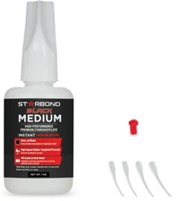 Starbond 1oz KE-150 Black Medium CA Cyanoacrylate RC Tire Glue W/Applicator Tips