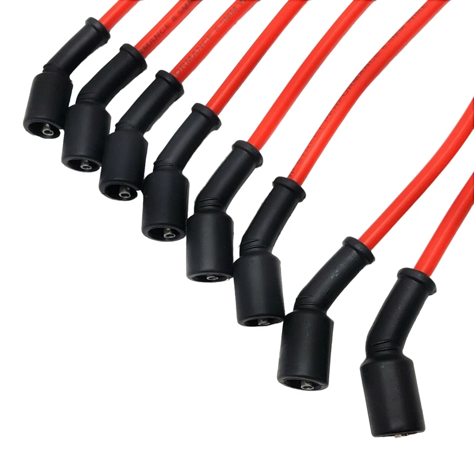 LS Engine 8.5mm High Performance Spark Plug Wires Red 9-3/4" 45° LS1 5.3 6.0 6.2 Foto 3 de 4
