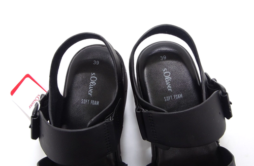 s.Oliver soft foam strappy sandals shoes summer shoes black size 38 - Picture 8 of 10