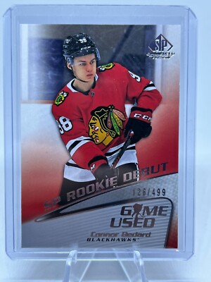 Connor Bedard 2023-24 SP Game Used '03-04 Debut Rookie /499 #R-6 Chicago