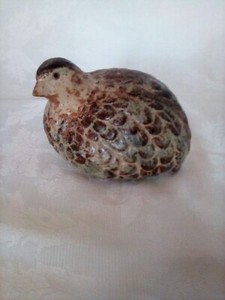 Vintage Quail Partridge Ceramic Pottery Figurine Mid Century