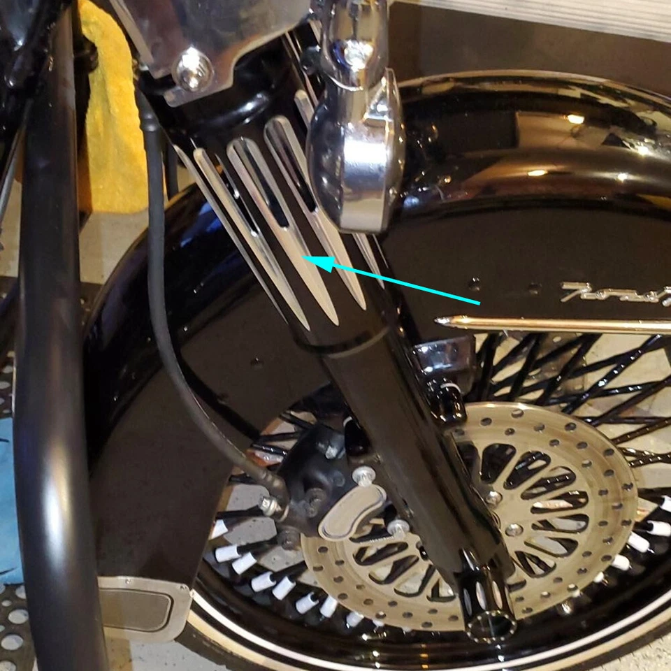 2" extend CNC Billet Fork Slider Cover For Harley Touring Street Glide 1980-up - Image 4 of 4