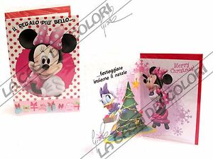 Biglietto Auguri Natalizio Disney Minnie 16x11cm Natale Ebay