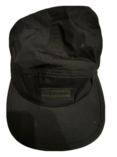 SUPREME DISTRESSED RIPSTOP CAMP CAP BLACK OS FW23 WEEK 1 (AUTHENTIC) BRAND  NEW