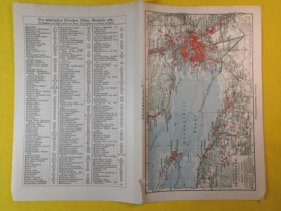 Mapa geográfico vintage de Leningrado 1906 - San Petersburgo Rusia imperial C19-7 Foto 3 de 3
