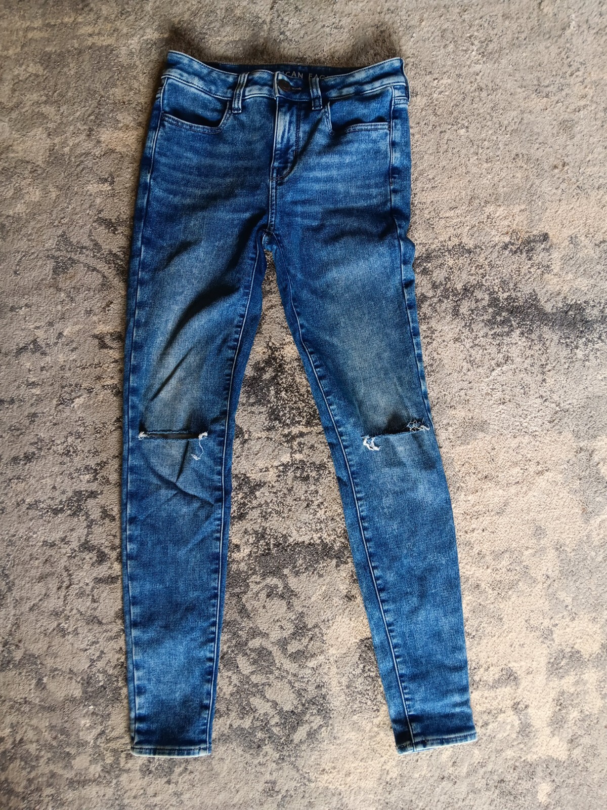 American Eagle Womens Solid Distressed Ripped Sup… - image 1