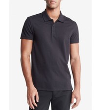 CALVIN KLEIN Men's Black Beauty Smooth Cotton Slim Fit Polo Shirt 2XL XXL