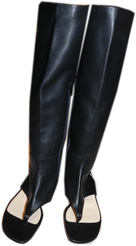 Christian Louboutin Gladiator Sandals Thongs Flats Black Leather Booties 35.5 - Picture 5 of 10