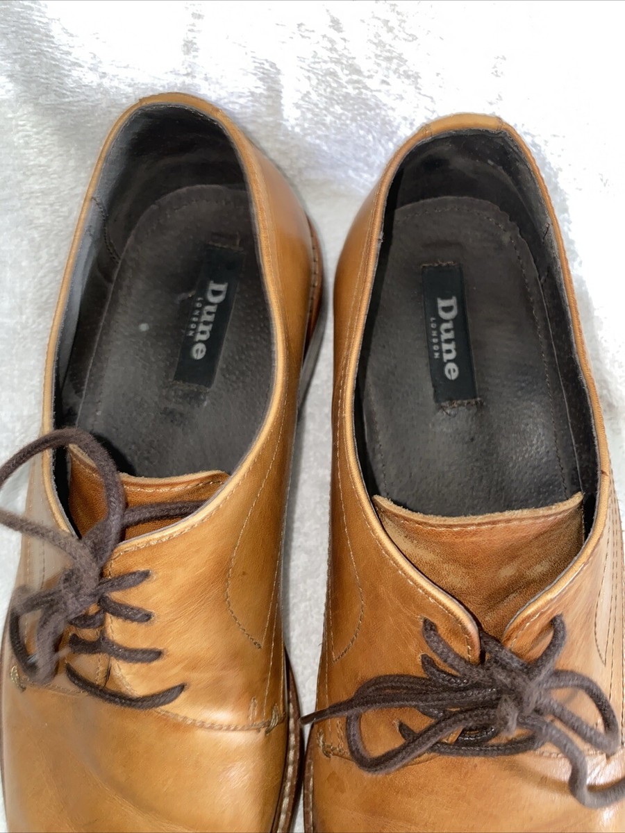 Dune London Men\'s Tan Brown Leather Shoes Sz 44 Dune London Superior Tan Leather Mens Formal Brogue Casual  main image 3