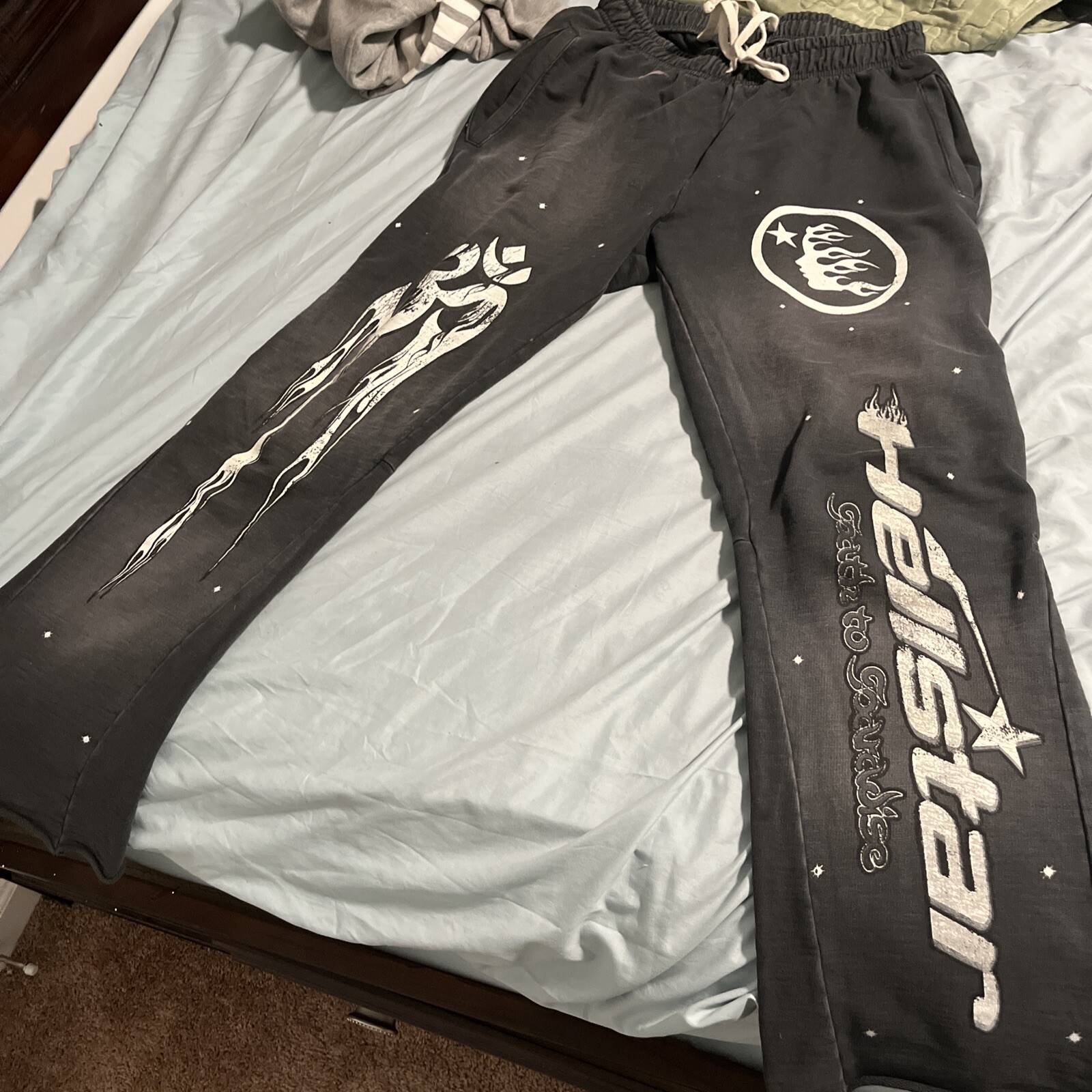 Hellstar Studios Racer Flare Black Sweatpants Aut… - image 1