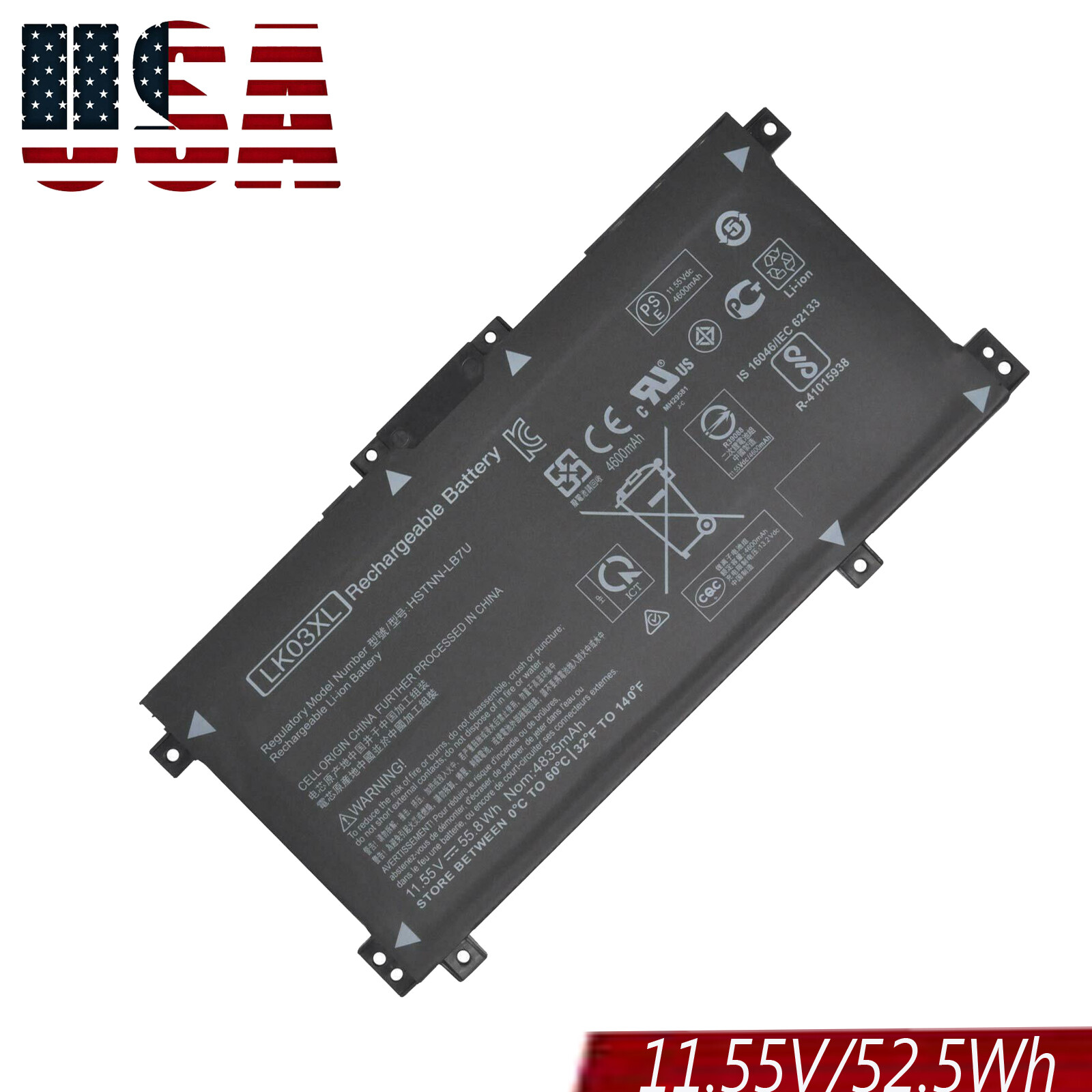 LK03XL, L09281-855 for Hp 52.5wh replacement Battery 15M-CN0011DX 15M-CN | UK