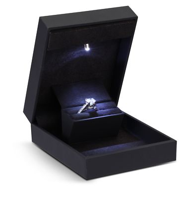 slim engagement ring box with light