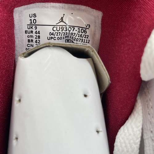 Size 10 - Jordan 7 Cardinal 2022 White Red Yellow Black Leather (CU9307-106) - Picture 7 of 8