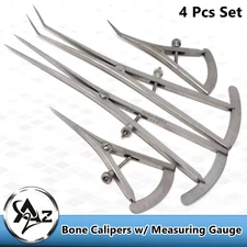 4x Dental Castroviejo Bone Caliper Gauge Orthopedic Implant Measuring Instrument