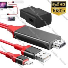 1080 HDMI Mirroring AV Cable Phone to TV HDTV Adapter For iPhone 13 12 11 XR 8 7