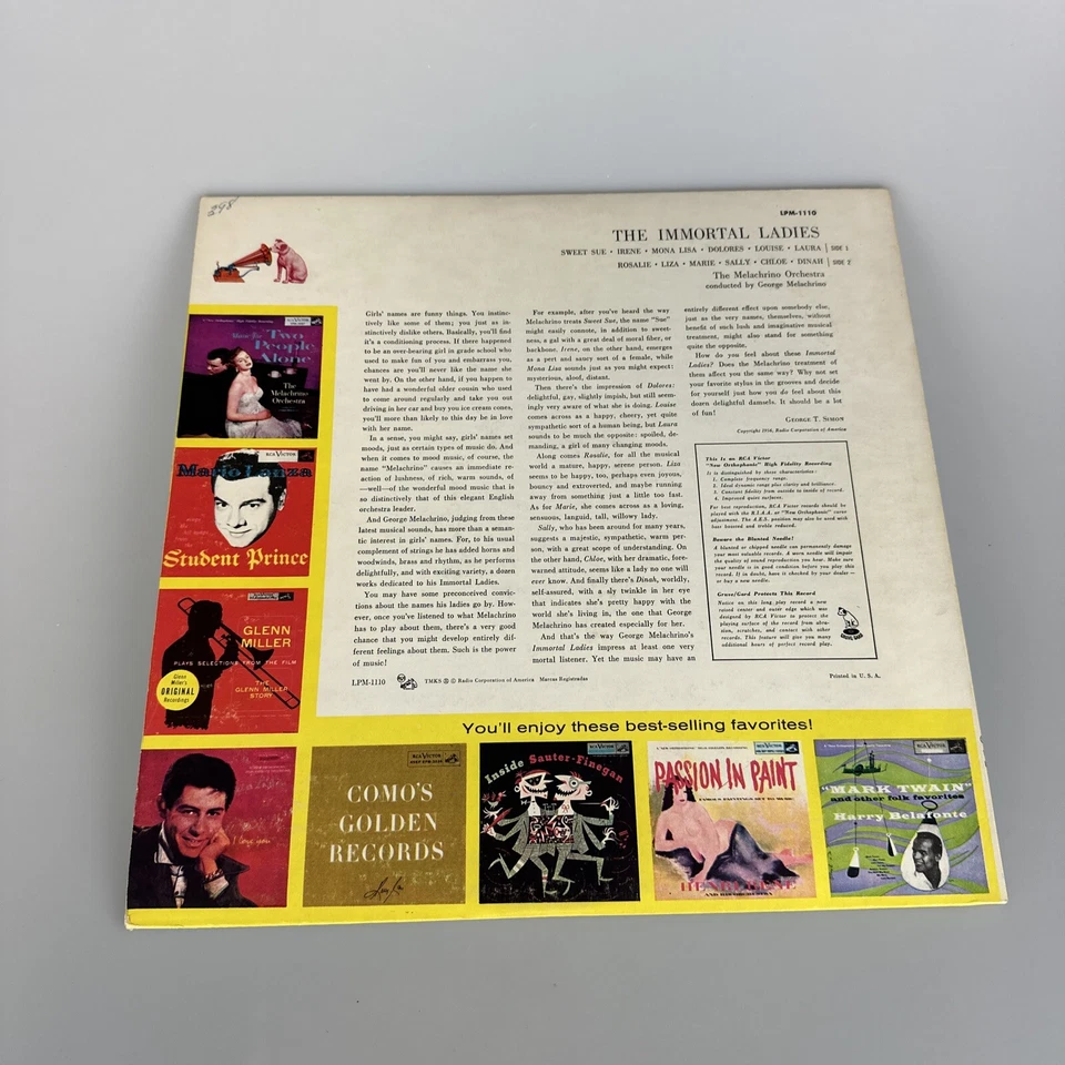 RARE Melachrino Orchestra Conducted By George Melachrino The Immortal Ladies LP - Image 2 of 4
