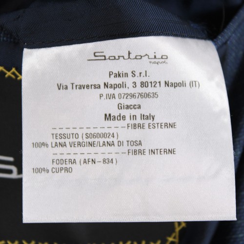 Sartorio Kiton NWT 100% Wool Sport Coat Size 54R (44R US) In Blue w/ Green Check - Picture 8 of 14