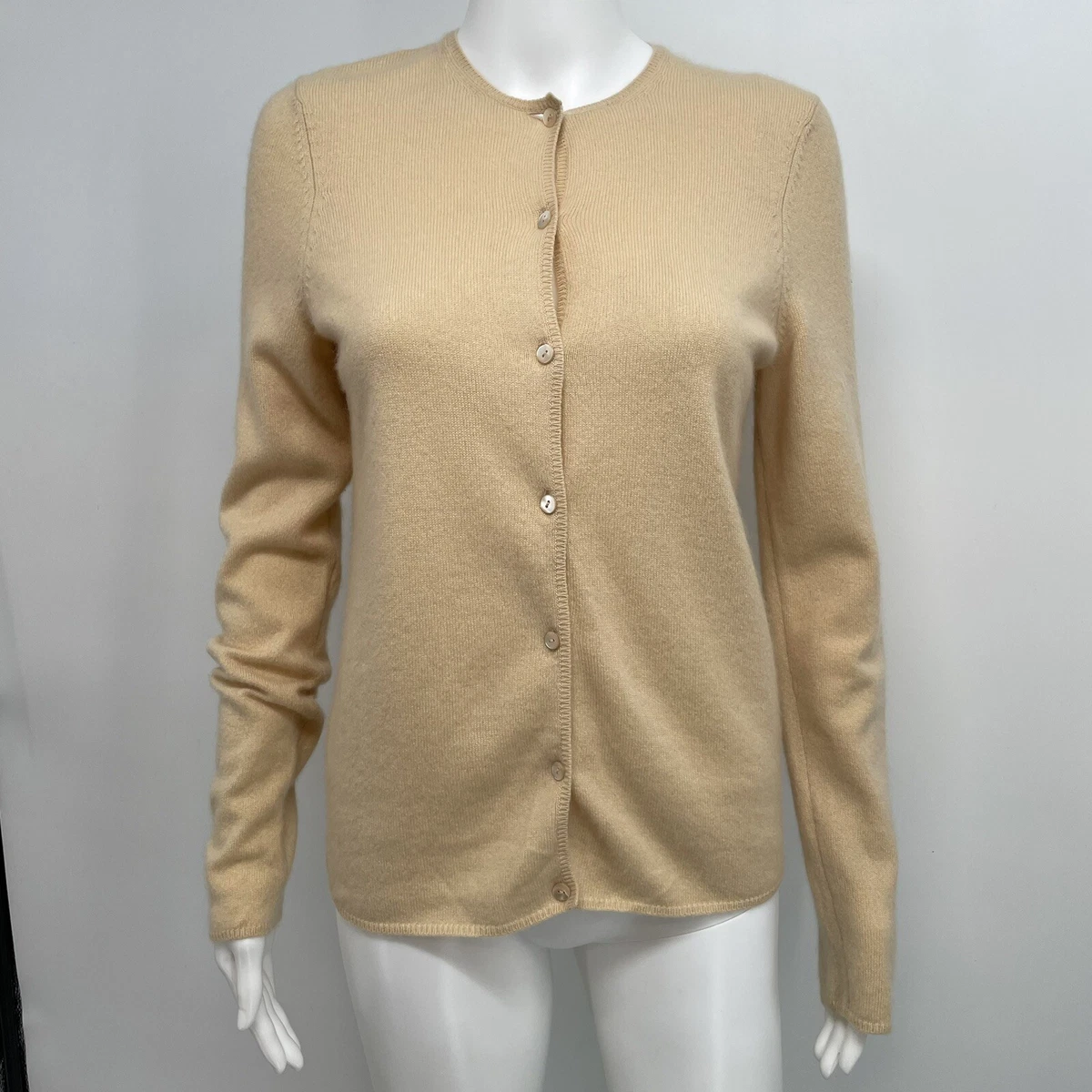Saks Fifth Avenue Sweater Cardigan Women s S Cashmere Button Front Knit