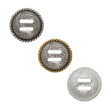 Slotted Conchos Leathercraft Saddle Headstall Art Biker Tack Rope Edge Concho