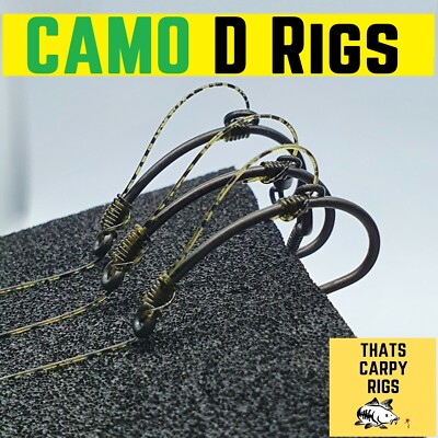 D Rig Multi Pack 3 or 5 / CAMO FLECK / Anti Tangle / Ready Tied Carp Rig / korda