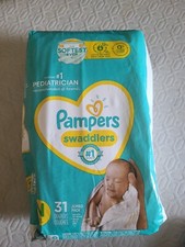 Pampers Swaddlers Diapers, Newborn 31 Ct 