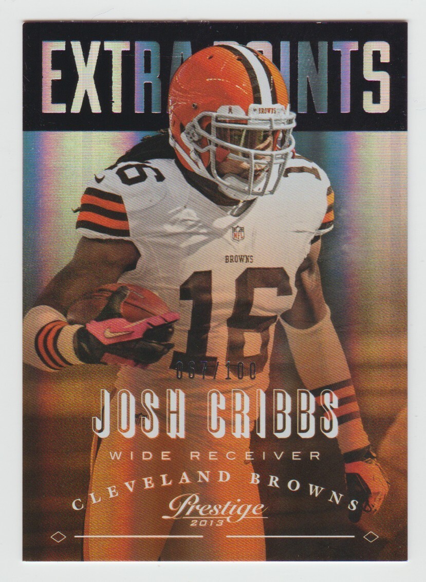 JOSH CRIBBS Browns 2013 Prestige EXTRA POINTS PURPLE #48 SP Parallel #067/100