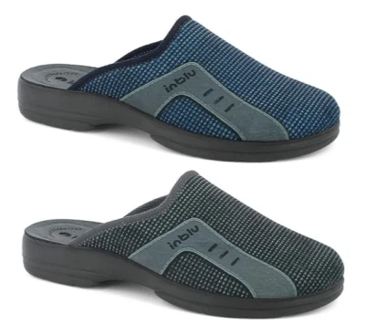 Inblu Pantofole da Uomo chiuse invernali Comode Antracite - Blu, art. PO-77