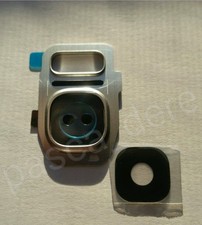Silver Rear Back Camera REAL GLASS Lens Cover Flash Samsung Galaxy S7/S7 Edge