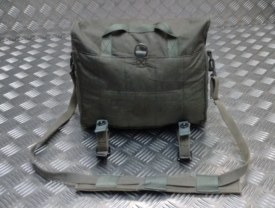 Vintage Military Issue Canvas Shoulder Bag  Mini Backpack Grey/Green G1 - Image 3 of 4