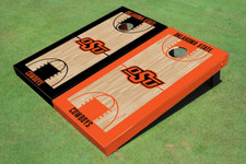 Oklahoma State University Alternating Basketball Court Custom Cornhole Board