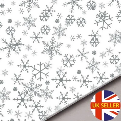 Christmas Snowflake Acid Free Tissue Paper Sheets Xmas Gifts Hampers - 18gsm