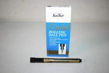 10 x SAILOR FINE POINT GOLD METALLIC ROLLING BALL PEN 45001 JAPAN .7 mm 