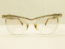 B&L 1/10 12K GF Eyeglass Frames 46-18-140 Silver Gold Vintage Half Rimless 30085