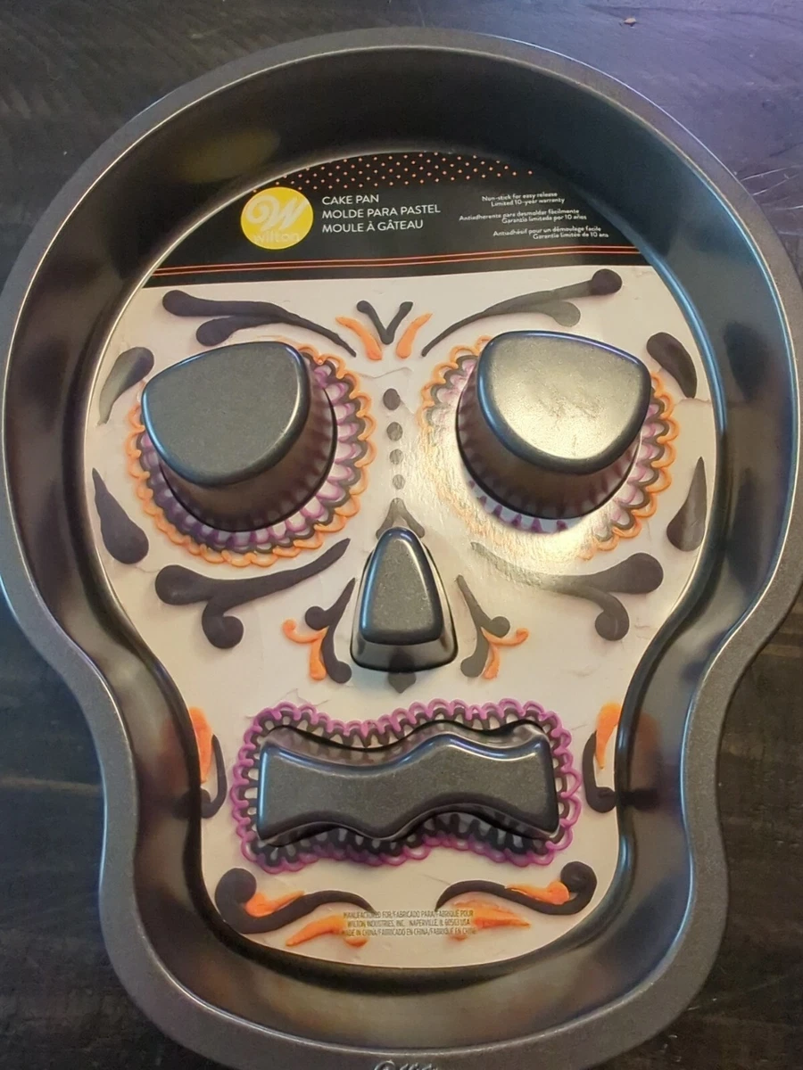 Wilton Sugar Skull Cake Pan Non-Stick Halloween Skull Mold