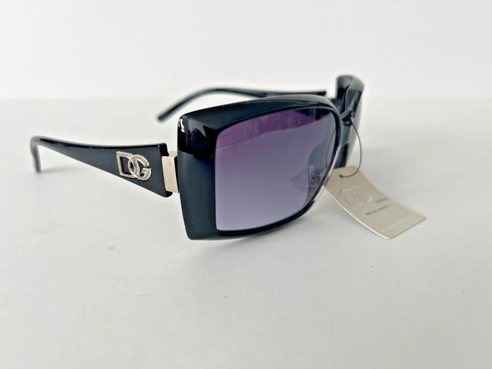 Gafas de sol DG envolventes cuadradas de gran tamaño marco negro/gris negro/auricular calidad óptica Foto 3 de 4