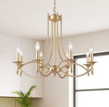 Gold Chandeliers for Dining Room,8-Light Farmhouse Dining Room Light Fixtures
