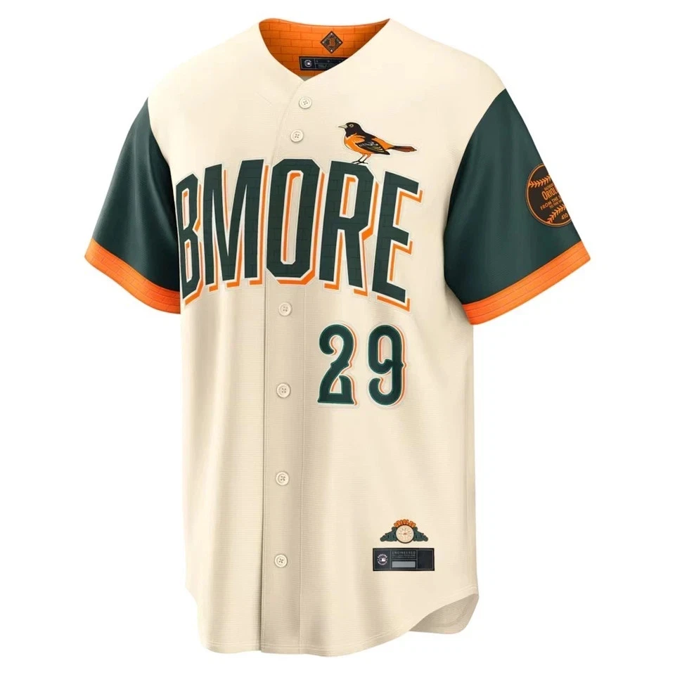 Men's Orioless Cream 2026 City Connect Stadium All Printed Baseball Jersey