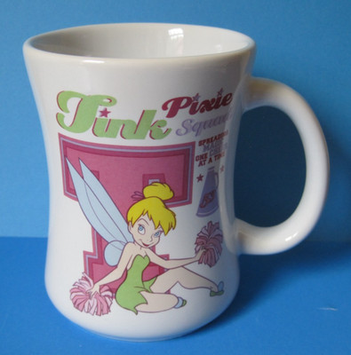 Disney Store TINKERBELL Coffee Mug 12 oz Tink Pixie Squad Cheerleader
