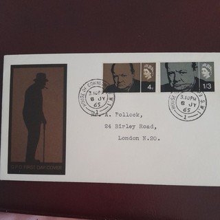 1964 FDC . SIR WINSTON CHURCHILL. HOUSE OF COMMONS CAT£100. PHOSPHOR.