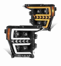 Led Pair White 3d Light Bar Headlights Compatible With 2021-2023 Ford F150 Led Pair White 3d Light Bar Headlights Compatible With 2021-2023 Ford F150