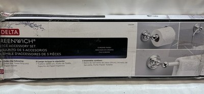 Delta Greenwich 3 -Piece Bath Hardware Set w/ Mounting Hardware in Chrome 138284