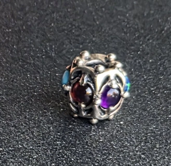 "TROLLBEADS"~ESTERLINA~PLATA~LAA~925~MULTI~PIEDRA~"SABIDURÍA"~PULSERA~DIJE~RETIRADO Foto 3 de 4