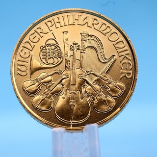 Moneda de oro Filarmónica de Viena 2021 1/10 oz 999 9 oro Austria 10 euros sin
