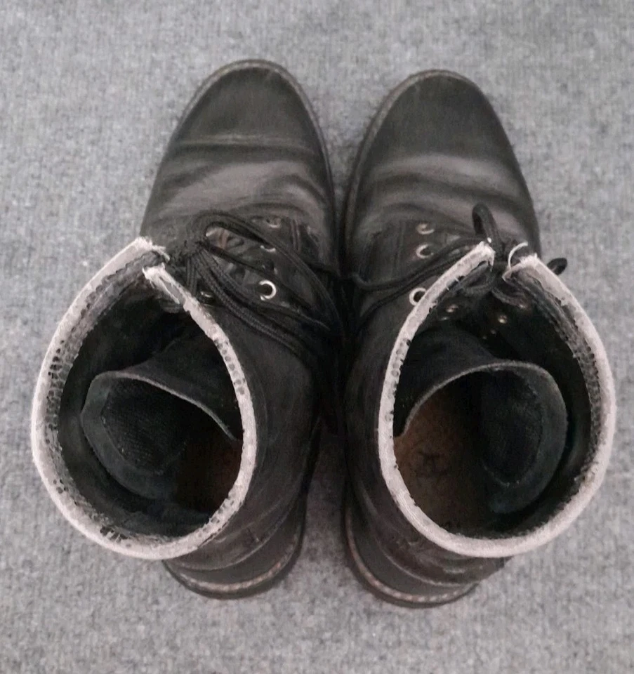 Ariat Boots Mens 9.5 Black Heritage Lacer Boots Leather Riding Cowboy Western - Image 4 of 4