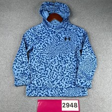 Under Armour Youth Hoodie Sweatshirt SMall Blue Camouflage Pocket Pullover
