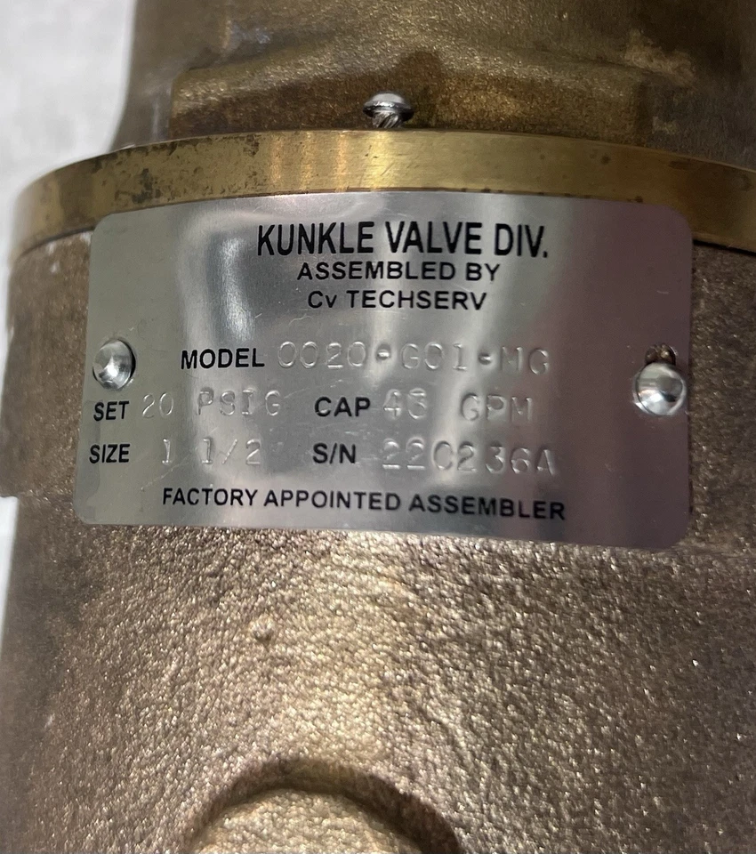 Kunkle Valve 1-1/2. 0020-G01-MG 20PSI - Image 3 of 3