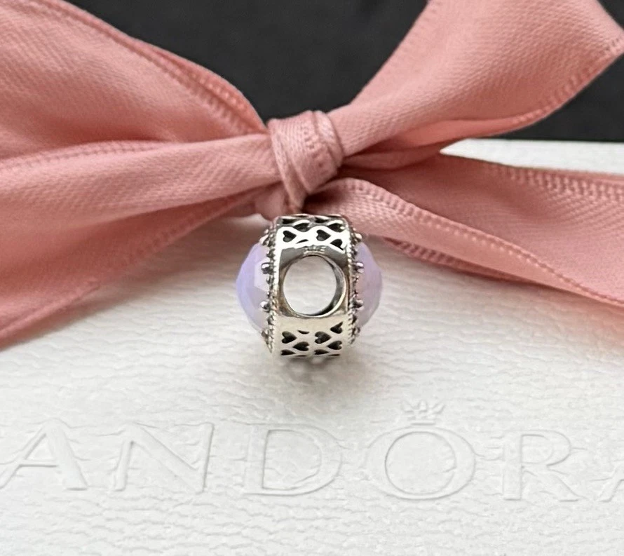 Original Pandora Charm „Strahlenkranz der Herzen“ Opal 925 Silber #791725NOP - Bild 4 von 4