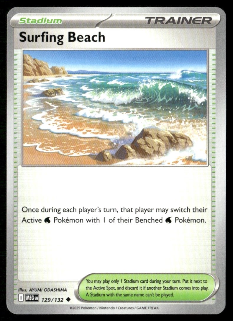 Surfing Beach 129/132 Mega Evolution Regular Pokemon TCG