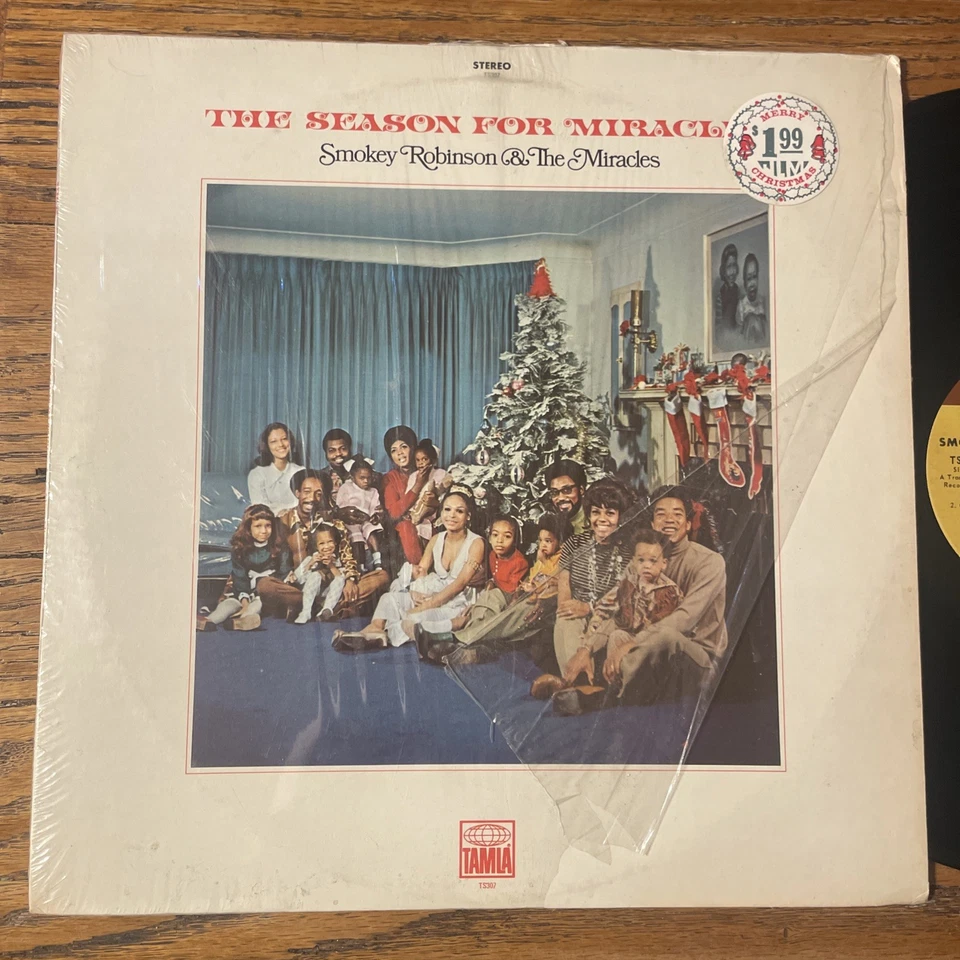 Christmas With The Miracles / Smokey Robinson LP TAMLA Stereo + Shrink VG+!!! - Image 2 of 4