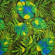 Robert Kaufman Tropical Leaves Print 100 KONA Cotton Quilt Fabric 5 yard Lot